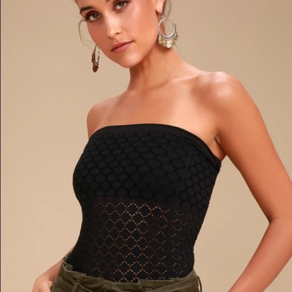 Two Free People Honey Textured Tube Tops